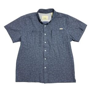 Tallwoods Element Wear Shirt Mens Large Blue Vented‎ Mesh Lined Fishing Stretch